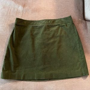 J Crew Green Cord Skirt